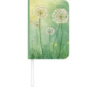 Alpha Edition - Lady Journal Mini Blowballs 2026 - Agenda de poche 8×12 cm - Weekly - 144 pages - Agenda compact avec motif pissenlit - Couverture robuste & de nombreuses fonctions supplémentaires