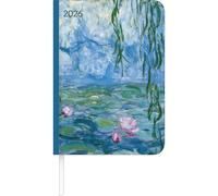 Alpha Edition Lady Journal Monet 2026 - Agenda de poche A6 (11 × 15 cm) avec aperçu mensuel et zone de notes, agenda élégant pour les amateurs d'art, l'école et le travail