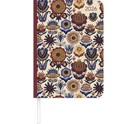 Alpha Edition Lady Journal Paisley 2026 - Agenda de poche A6 (11 × 15 cm) avec aperçu mensuel et zone de notes, élégant pour le travail, l'école et la vie quotidienne