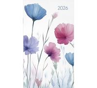 Alpha Edition - Mini planificateur style prairie florale 2026 - Agenda de poche 9 × 15 cm, planificateur hebdomadaire avec 64 pages, 1 semaine par page, calendrier compact avec aperçu de l'année et