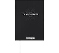 Alpha Edition - Minuteur de campus Black A6 2025/2026 - Agenda semestre A6 (environ 10,5 × 14,8 cm) - Agenda étudiant et scolaire Weekly avec couverture rigide et pages de notes robustes - Couleur