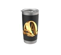 Alpha et Omega, le symbole chrétien du début et de la fin Gobelet isotherme en acier inoxydable double paroi