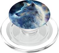 Alpha Galaxy Wolf Dark Fantasy Space Graphic Lovers PopSockets PopGrip pour MagSafe