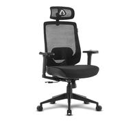 Alpha Gamer Stella - Chaise de bureau ergonomique, cervicale réglable, dossier en maille, respirante, accoudoirs 3D réglables et support lombaire réglable, 120 kg - Noir