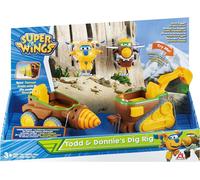 Super Wings Véhicules Connectables Todd & Donnie's Jouets de pelleteuse + 2 "Transform-a-bot" Todd/Donnie,Jouet Enfant 3 4 5 6 7 8 Ans Garcon Fille
