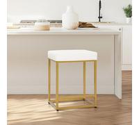 ALPHA HOME Tabouret de bar, hauteur de comptoir avec repose-pieds, chaise de bar pour petit déjeuner en cuir PU sans dossier, chaise de cuisine, de salle à manger, de café pour intérieur et extérieur