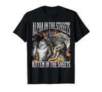 Alpha In The Streets Chaton Funny Werewolf Meme Bootleg T-Shirt