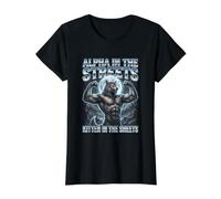 Alpha in The Streets Chaton in The Sheets Funny Alpha Wolf T-Shirt Graphique avec Valeur