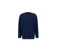Alpha Industries Alpha Essentials Rubber Logo Loose Longsleeve Manches longues pour homme Taille XS - Bleu foncé