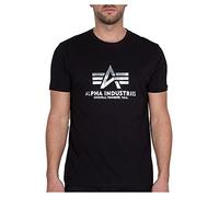 Alpha Industries Alpha Indutries Basic Foil Print T-Shirt pour Homme, Black/Metalsilver