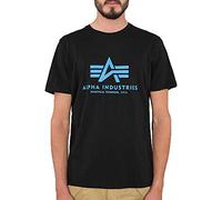 Alpha Industries Alpha Indutries Basic Shirt pour Homme, Black/Blue, (Taille Fabricant: Medium)