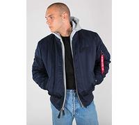 ALPHA INDUSTRIES Veste mi-saison 'MA-1 D-Tec' bleu foncé / gris clair / rouge / noir, Taille XL