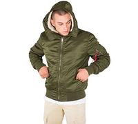 Alpha Industries Alpha Indutries MA-1 Hooded Bomber Veste pour Homme, Dark Green, Small