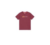 Alpha Industries Alpha Label T-Shirt pour homme Taille 2XL - Bourgogne Rouge