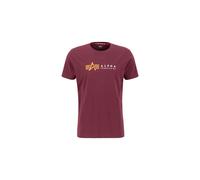 Alpha Industries Alpha Label T-Shirt pour homme Taille XS - Bourgogne Rouge