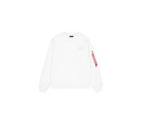 Alpha Industries Back Print Crewneck Pull-Over, White, XS Homme