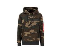 Alpha Industries Backprint Camo Hoodie pour homme Taille S - Camouflage Woodland