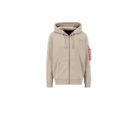 Alpha Industries Back Print Full Zip Sweatshirt Beige S Homme