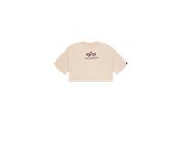 Alpha Industries Basic Big Logo Cropped PP T-Shirt pour femme Taille M - Beige
