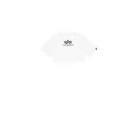 Alpha Industries Basic Big Logo Cropped PP T-Shirt pour femme Taille M - Blanc