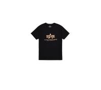 Alpha Industries Basic Big Logo Foil Print T-Shirt pour homme Taille L - Noir/Or