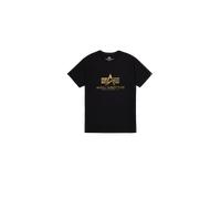 Alpha Industries Basic Big Logo Foil Print T-Shirt pour homme Taille XL - Noir/Jaune