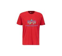 Alpha Industries Basic Big Logo Rainbow Reflective T-Shirt pour homme Taille L - Rouge