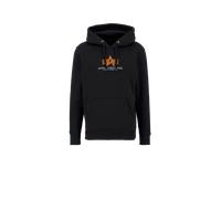 Alpha Industries Basic Big Logo Rubber Hoodie pour homme Taille L - Noir