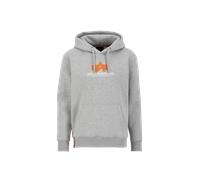 Alpha Industries Basic Big Logo Rubber Hoodie pour homme Taille S - Gris