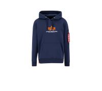 Alpha Industries Basic Big Logo Rubber Hoodie pour homme Taille XL - Bleu foncé
