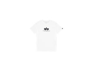 Alpha Industries Basic Big Logo Rubber T-Shirt pour homme Taille 2XL - Blanc/Noir