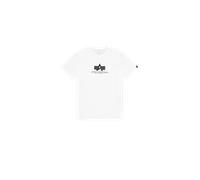 Alpha Industries Basic Big Logo Rubber T-Shirt pour homme Taille XS - Blanc/Noir