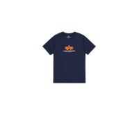 Alpha Industries Basic Big Logo Rubber T-Shirt pour homme Taille XS - Bleu foncé