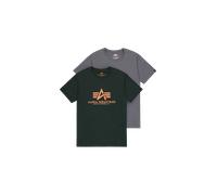 Alpha Industries Basic Big Logo T-Shirt 2 Pack pour homme Taille M - Gris foncé