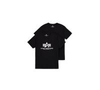 Alpha Industries Basic Big Logo T-Shirt 2 Pack pour homme Taille M - Noir