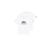 Alpha Industries Basic Big Logo T-Shirt 2 Pack pour homme Taille XS - Blanc