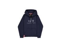 Alpha Industries Basic Big Logo Zip Hoodie pour homme Taille 2XL - Bleu