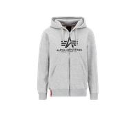 Alpha Industries Basic Big Logo Zip Hoodie pour homme Taille M - Gris