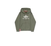 Alpha Industries Basic Big Logo Zip Hoodie pour homme Taille M - Vert