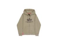 Alpha Industries Basic Big Logo Zip Hoodie pour homme Taille M - Vert olive