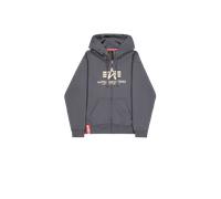 Alpha Industries Basic Big Logo Zip Hoodie pour homme Taille XL - Gris foncé
