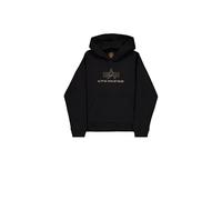 Alpha Industries Basic Hoodie TPU Sweatshirt à Capuche, Black/Shiny Gold, s Homme