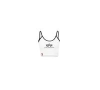 Alpha Industries Basic Mid Logo Cropped Tank Top T-Shirt pour femme Taille M - Blanc