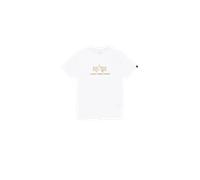 Alpha Industries Basic Mid Logo TPU T-Shirt pour homme Taille 3XL - Or/Blanc