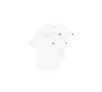 Alpha Industries Basic Small Logo T-Shirt 2 Pack pour homme Taille M - Blanc