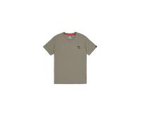 Alpha Industries Camo Logo Puff Print Backprint T-Shirt pour homme Taille L - Vert olive
