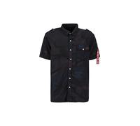 Alpha Industries Camo Slim Shirt Surchemises pour homme Taille M - Noir Camouflage