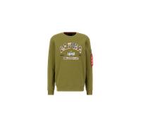 Alpha Industries College Camo Sweatshirt pour homme Taille L - Vert mousse