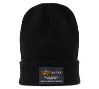 Alpha Industries Crew Bonnet tricoté en Acrylique, Black, Talla Única Mixte
