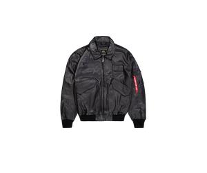 Alpha Industries CWU-45/P Leather MODify Vestes Bombers pour homme Taille XL - Noir